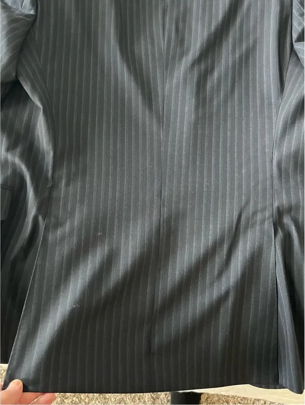 Gucci Black Pinstripe Two-Button Suit Jacket